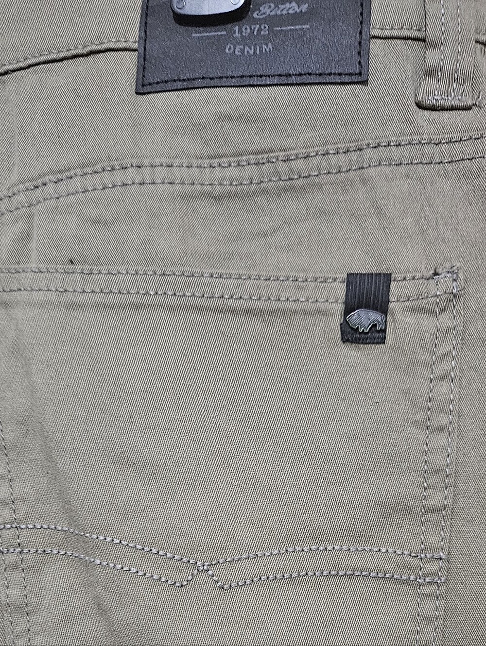 Buffalo David Bitton Six Straight Jeans Mens Olive Green Stretch Denim Size34x32 - Picture 4 of 9